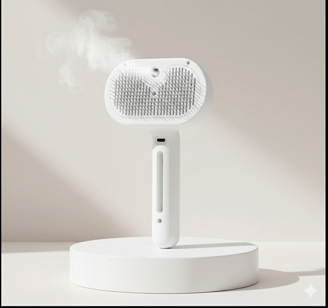 Steam hair brush for pets
